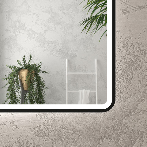 Miroir LED salle de bain et contour noir 100x70cm - GO BLACK LED Aurlane - MIR064