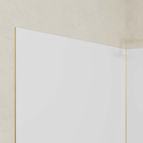 Pack 2 panneaux muraux en aluminium blanc 120x210 cm + profilés finition et angle or doré brossé Aurlane - PACP302