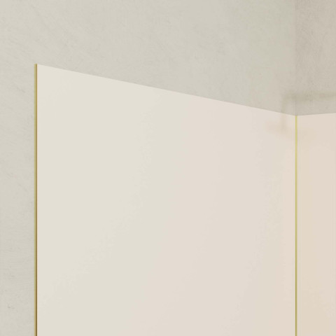 Pack 2 panneaux muraux en aluminium ivoire 120x210 cm + profilés finition et angle or doré brossé Aurlane - PACP304