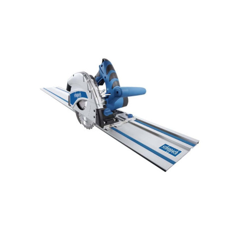 Pack scheppach scie plongeante - 160mm - 1200w - pl55 - 2 rails de guidage - 2 serre-joints