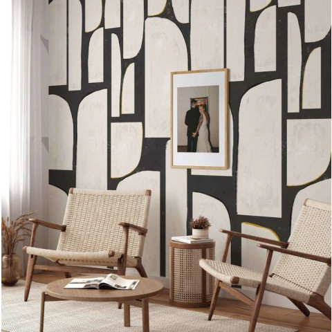 Papier peint abstrait noir et blanc - ASTRATTA NERA++