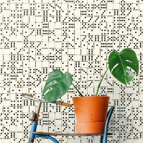 Papier peint domonis blanc/noir - DOMINO++