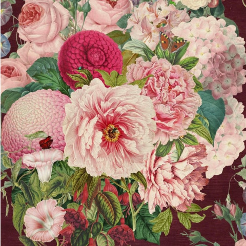 Papier peint floral en velours foncé - VELVET++