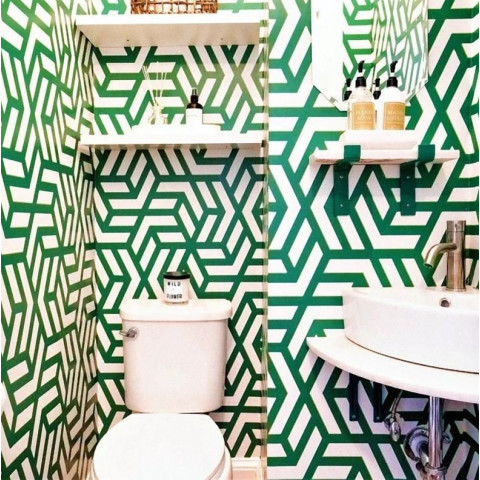 Papier peint géométrique vert - ELITIS++