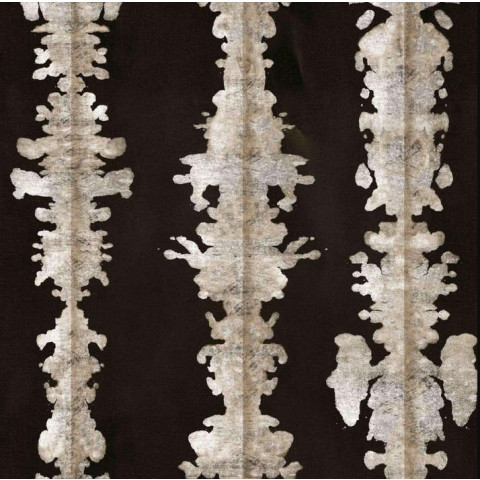 Papier peint tâches d'encres beiges sur fond noir InkBlot Shibori - INK BLOT CREAM++