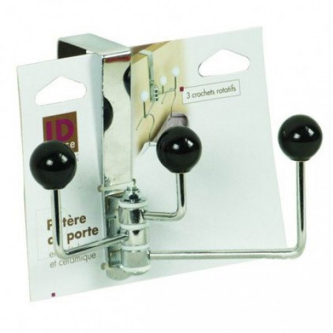 Patère de porte 3 boules rotatives