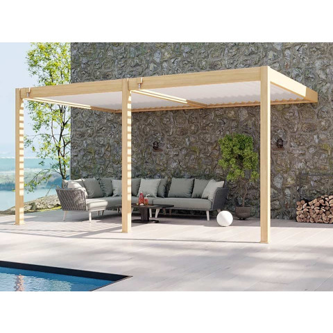 Pergola Bioclimatique 3,6X5,3 - HALO 19 Adossée - Couleur au choix