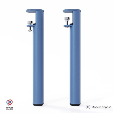 Lot de 2 pieds cylindriques DECO-GEM pour table basse en acier à vis-étau Topaze, H.43 cm