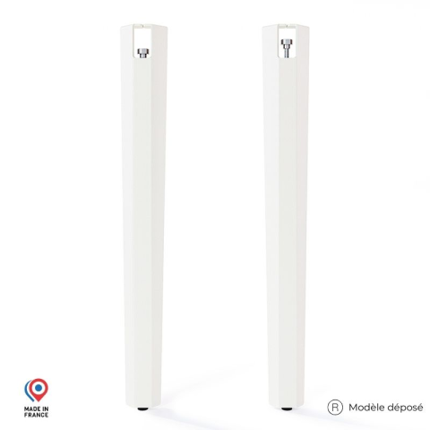 Lot de 2 pieds d'angle DECO-GEM pour table haute en acier Saphir, H.75 cm
