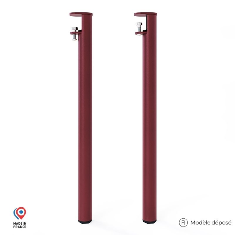 Lot de 2 pieds cylindriques DECO-GEM pour table basse en acier à vis-étau Topaze, H.75 cm