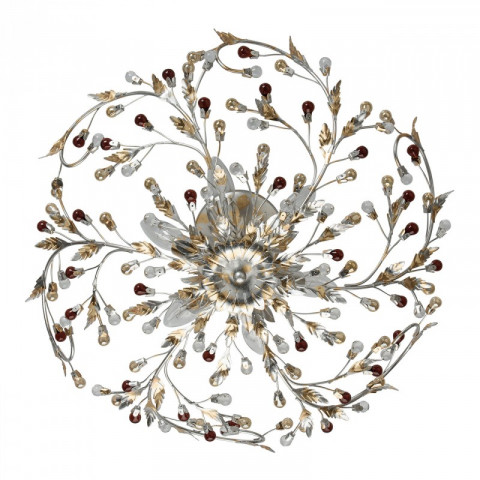 Plafonnier argenté flora 6 ampoules 26 cm