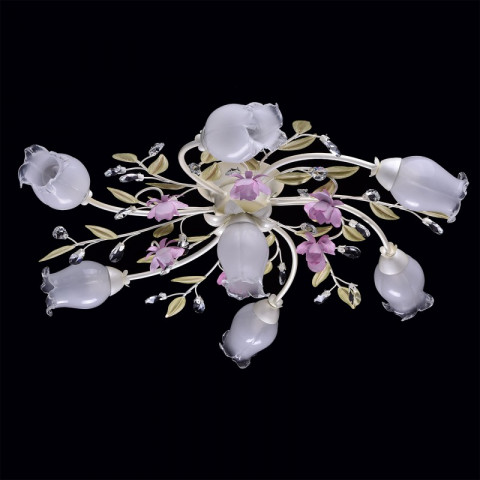 Plafonnier blanc flora 7 ampoules 22 cm