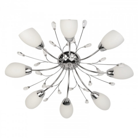 Plafonnier chromé megapolis 8 ampoules 18 cm