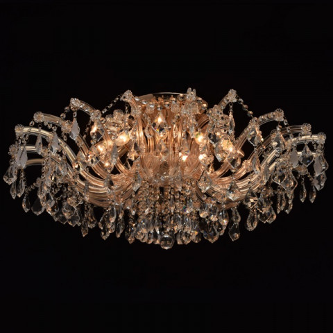 Plafonnier doré crystal 10 ampoules 42 cm