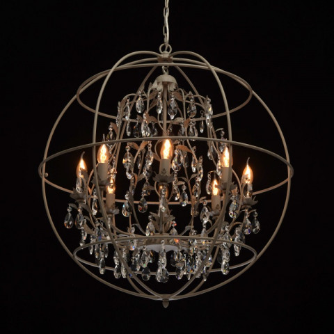 Plafonnier gris loft 8 ampoules 165 cm