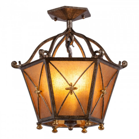 Plafonnier marron country 3 ampoules 39 cm