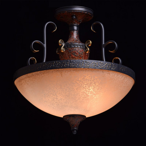 Plafonnier marron country 3 ampoules 46 cm