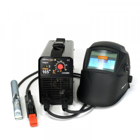Poste a souder inverter 160a + cagoule lcd 9/13 soudure à l'arc acier-fonte-inox mma proweltek pro165+