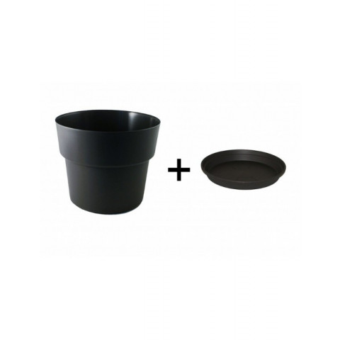 Pot et soucoupe cocoripot diametre 23cm h17cm- chapelu- coloris au choix
