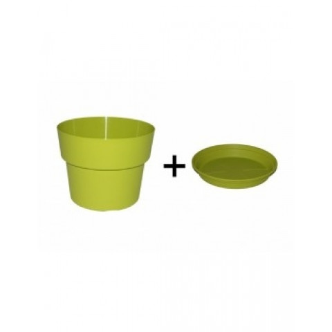 Pot et soucoupe cocoripot diametre 28cm h22cm- chapelu- coloris au choix