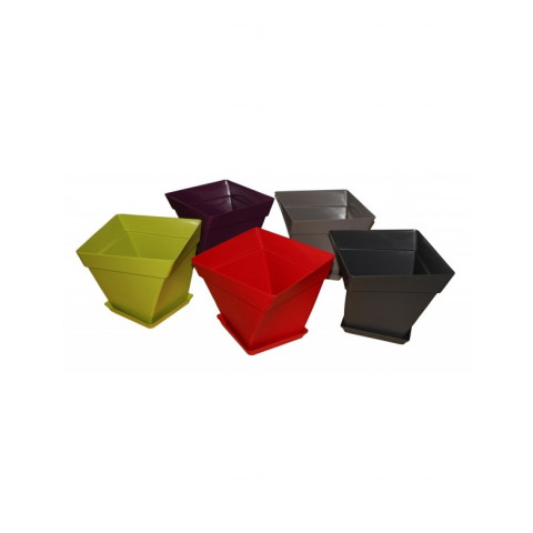 Pot et soucoupe cocoripot twist 24cm - chapelu- coloris au choix