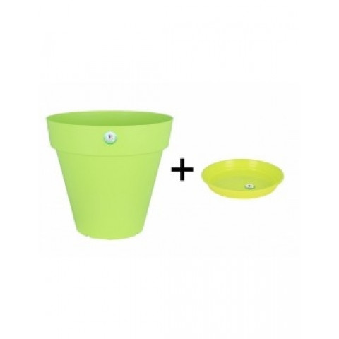 Pot et soucoupe soleilla diametre 20cm h18cm - riviera - Coloris au choix