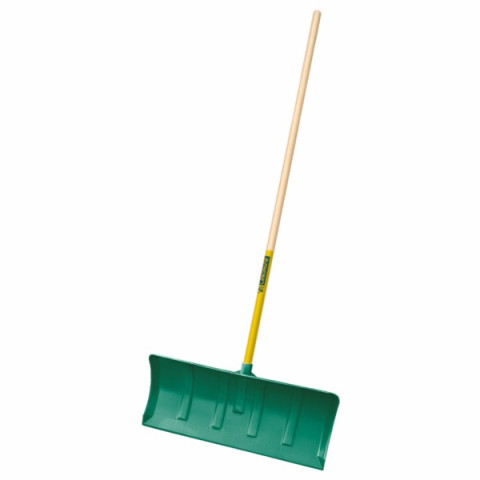 Pelle poussoir polymère verte - Manche bois certifié PEFC - Poignée plastique - LEBORGNE - 34012