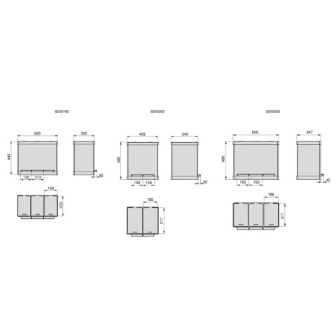 Bac de tri sélectif a compartiments Recycle, ouverture du couvercle par pédale, 2x15litres, Acier inoxydable