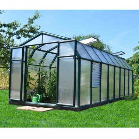 Serre de jardin en polycarbonate rion hobby gardener 13,72 m² longueur : 5m14, largeur : 2m67