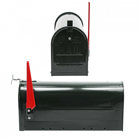 Boite aux lettres style américain design boite postale sur pied us mailbox noir