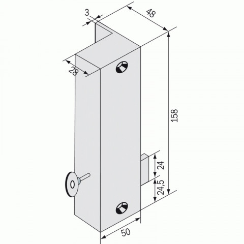 Serrure électrique à clé en applique droite ensemble 7