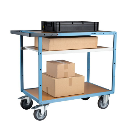 Servante mécano-soudée 3 plateaux médium 1000 x 600 mm roues TPE 400 kg - 880702242