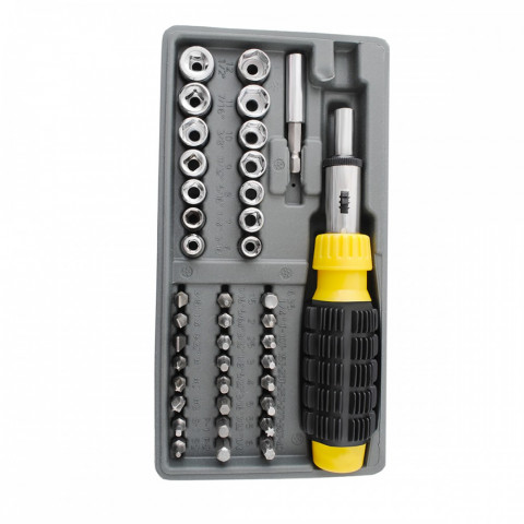 Coffret de vissage magnétique, tournevis 41 pièces       Gris