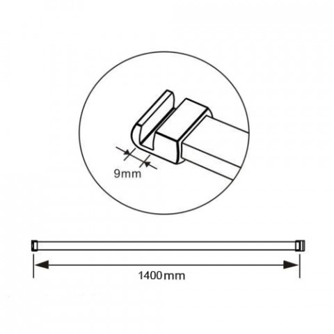 Barre de renfort 140 cm sanitaire barre de fixation barre de horizontal chromé 140 cm