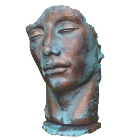 Statue visage homme extérieur grand format - 115 cm - Couleur au choix
