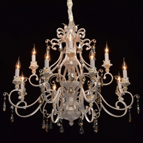 Suspension blanche country 12 ampoules 282 cm