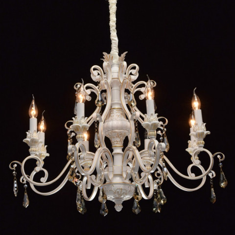 Suspension blanche country 8 ampoules 272 cm