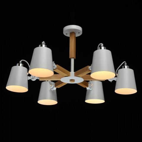 Suspension blanche megapolis 6 ampoules 40 cm
