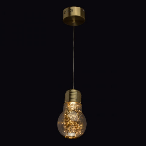Suspension dorée loft 1 ampoule 115 cm