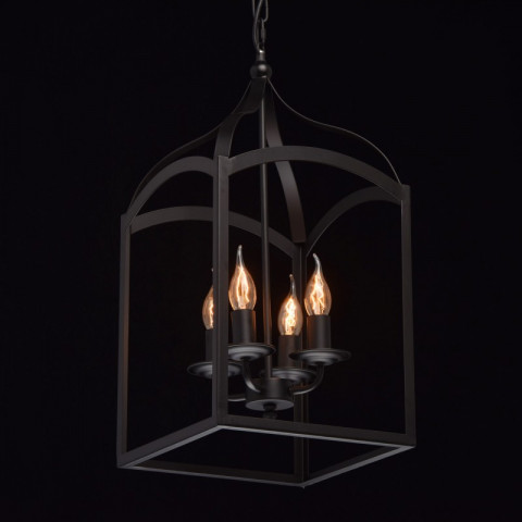Suspension noire loft 4 ampoules 118 cm