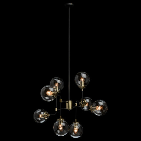 Suspension noire loft 8 ampoules 143 cm