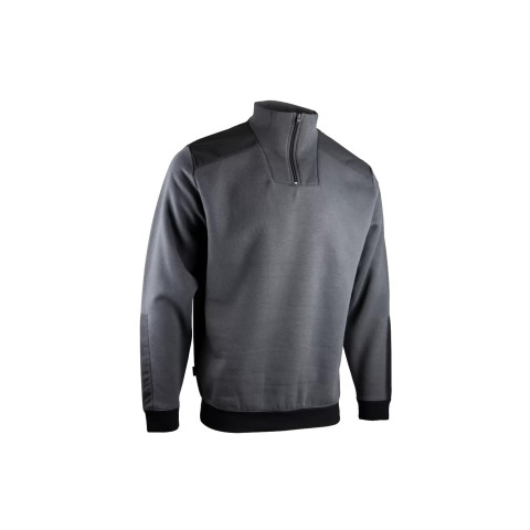 Sweat col camionneur bicolore - LMA - Gris/Noir - 8092-XL