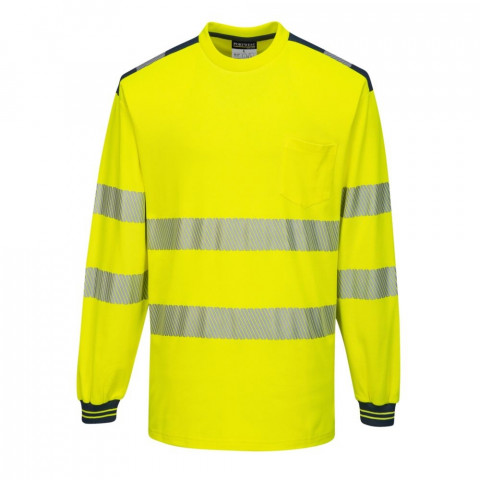 T-shirt de travail manches longues haute visibilité bicolore portwest pw3 - couleur au choix
