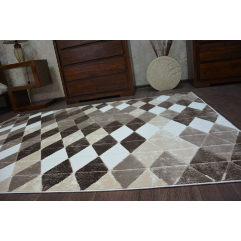 Tapis acrylique yazz 7660 beige foncé/marron - Dimension au choix