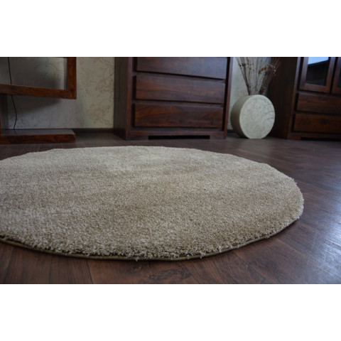 Tapis cercle shaggy micro beige foncé cercle - Dimension au choix