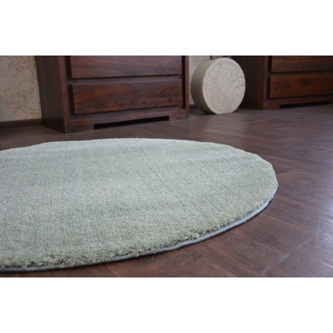 Tapis cercle shaggy micro vert cercle - Dimension au choix