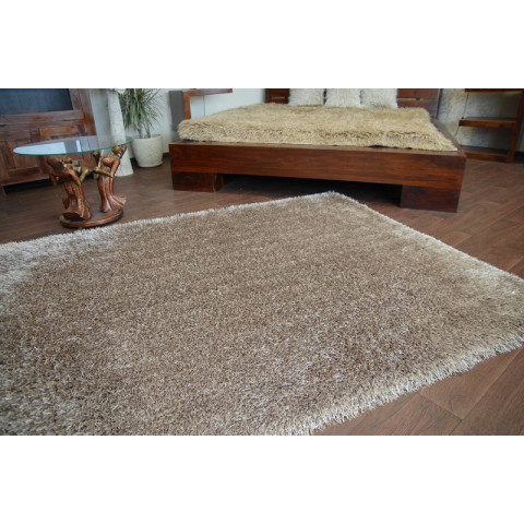 Tapis love shaggy modèle 93600 marron clair - Dimension au choix