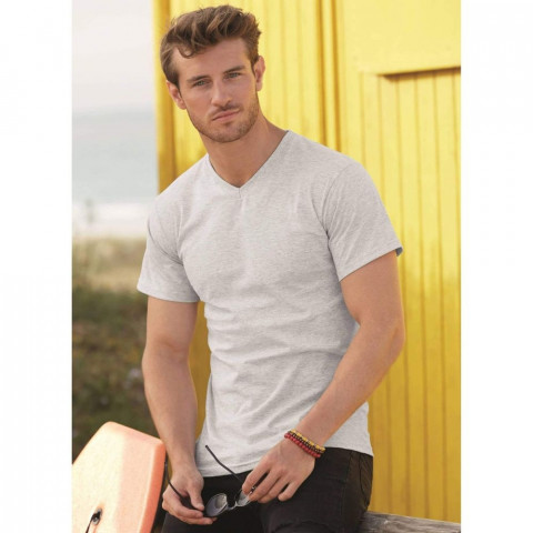 Tee-shirt col v fruit of the loom valueweight manches courtes - Taille et coloris au choix