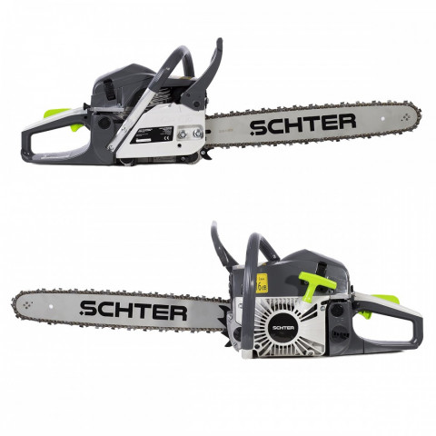 Tronçonneuse thermique à chaîne 52cc schter guide 46 cm       gris