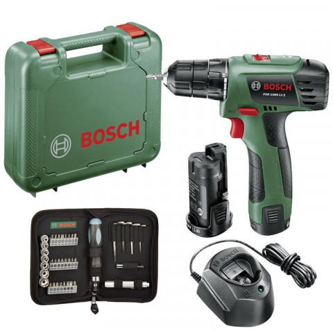 Visseuse sans fil  - bosch - 10,8 v  - 2 batterie li -ion 1,5 ah - kit vissage 38 pièces - chargeur rapide
